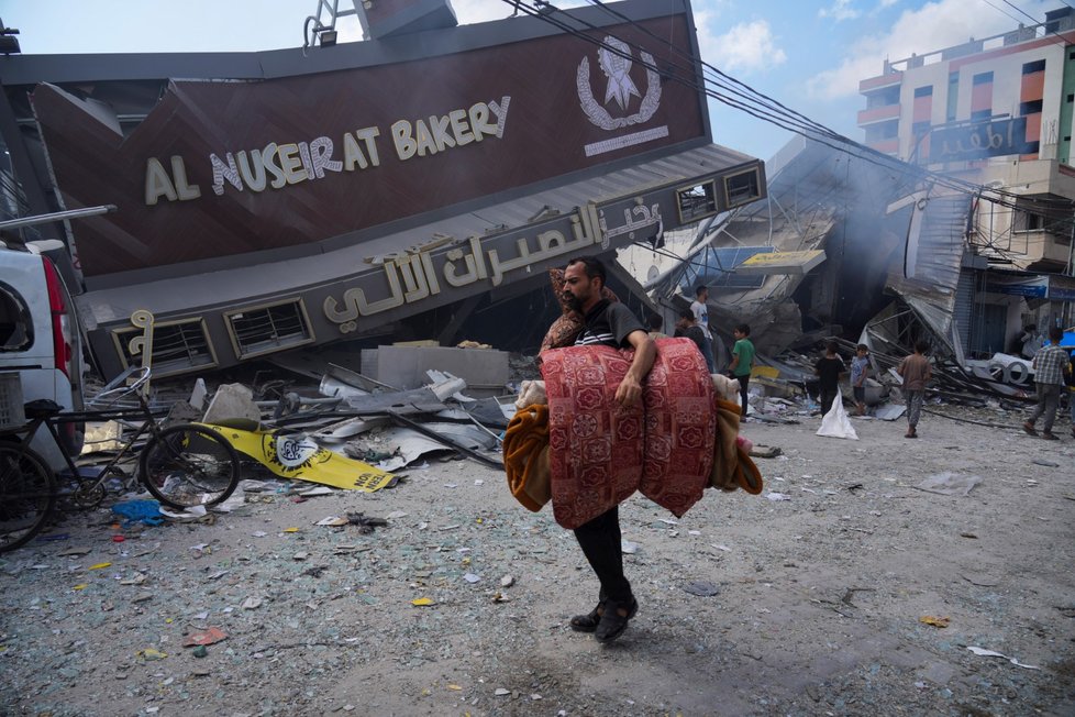 Zničení pekárna v Pásmu Gazy (18.10.2023)