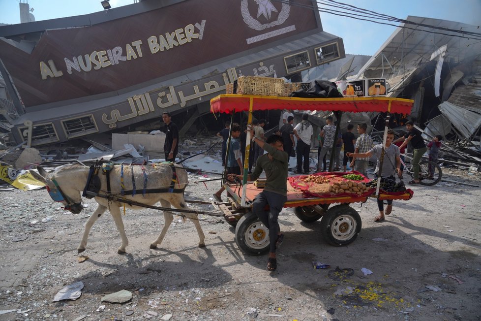Zničení pekárna v Pásmu Gazy (18.10.2023)