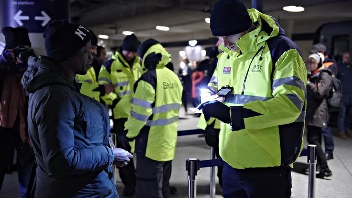 Pasová kontrola na nádraží v Kodani