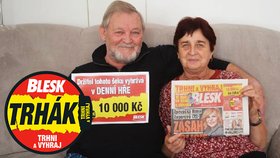 Pastorkovi z Kutné Hory s Bleskem vyhráli už počtvrté. V Denní hře Trháku nyní získali 10 000 korun!