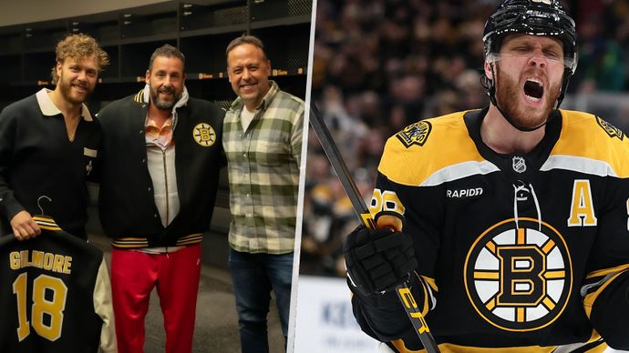 David Pastrňák měl v Bostonu hvězdnou návštěvu.
