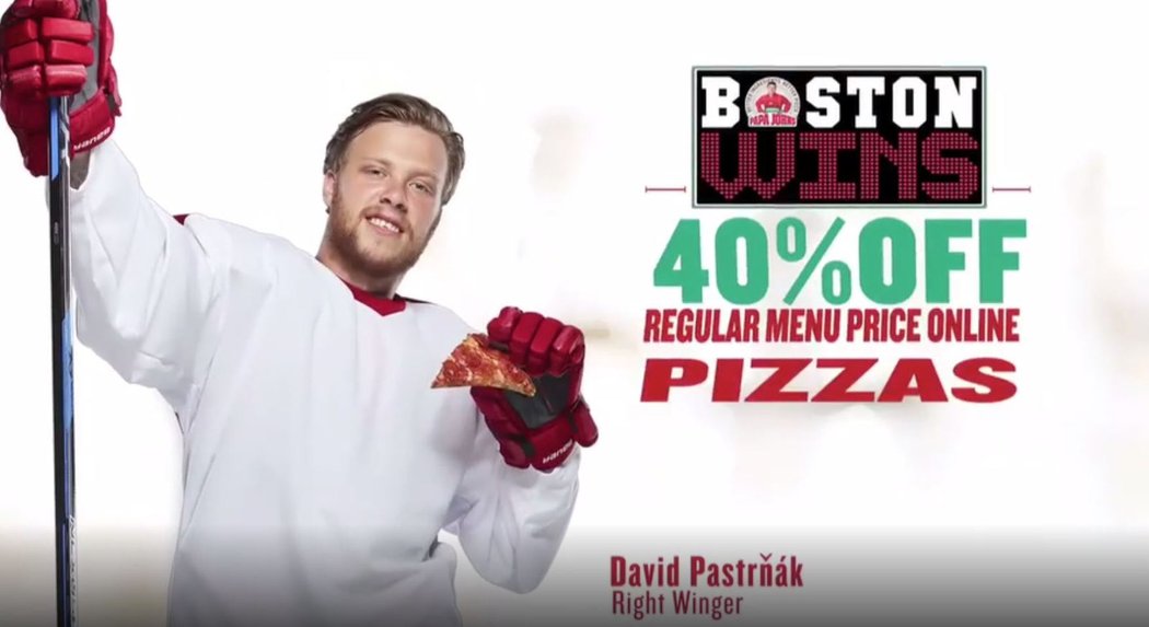 Síť restaurací Papa John´s Pizza;  Český útočník promoval 40% slevu na pizza menu. Zájemcům stačilo zadat kód BOSTONVYHRAJE.