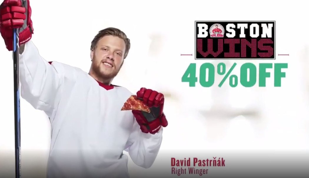 Síť restaurací Papa John´s Pizza;  Český útočník promoval 40% slevu na pizza menu. Zájemcům stačilo zadat kód BOSTONVYHRAJE.