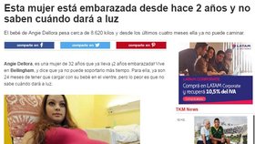 Španělská média zneužila matku paterčat! Tvrdí, že je už dva roky těhotná a čeká 8kilové dítě.