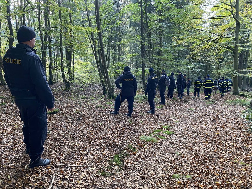 U Čerchova na Domažlicku pátrali policisté, hasiči a záchranáři po ztracené Julii (8) z Německa.