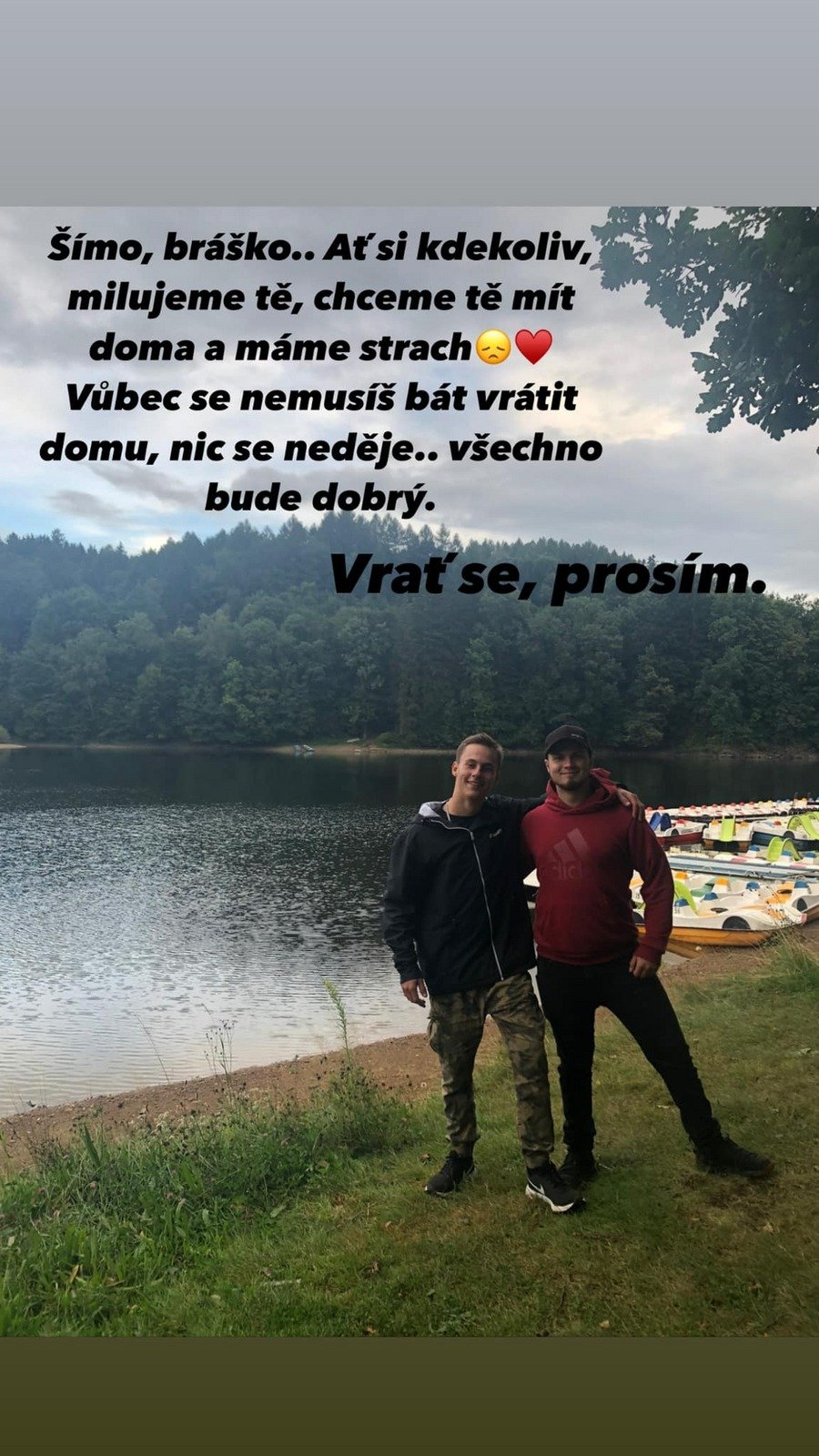 Bratr pohřešovaného Šimona z Přelouče prosí, ať se mladík vrátí domů