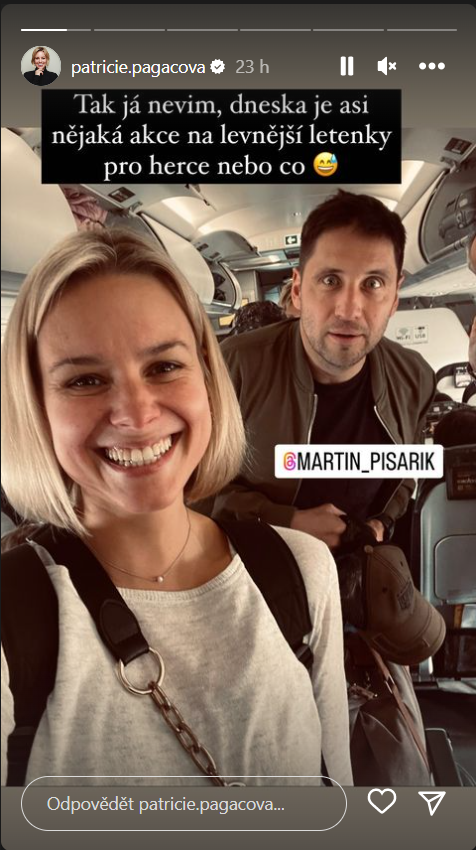 Pagáčová se potkala v letadle s Martinem Písaříkem.