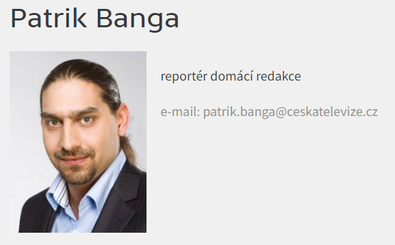 Patrik Banga je reportérem ČT