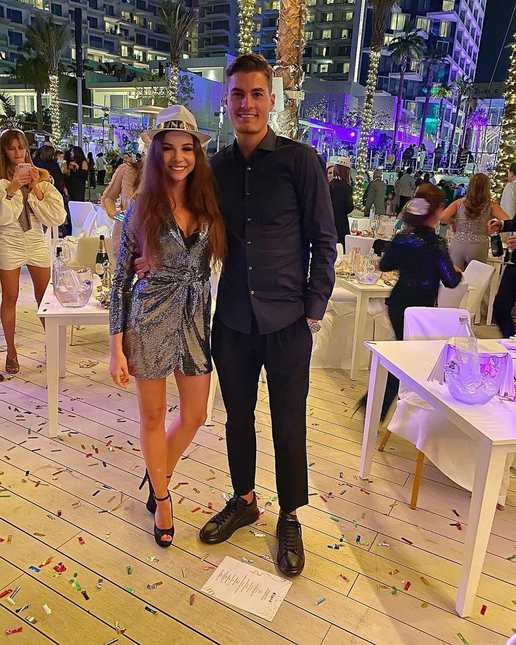 Patrik Schick se svou manželkou Hanou