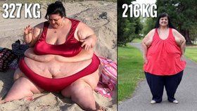 Megabacule se vyjedla na 327 kilo, ale podařilo se jí zhubnout na 216 kg!