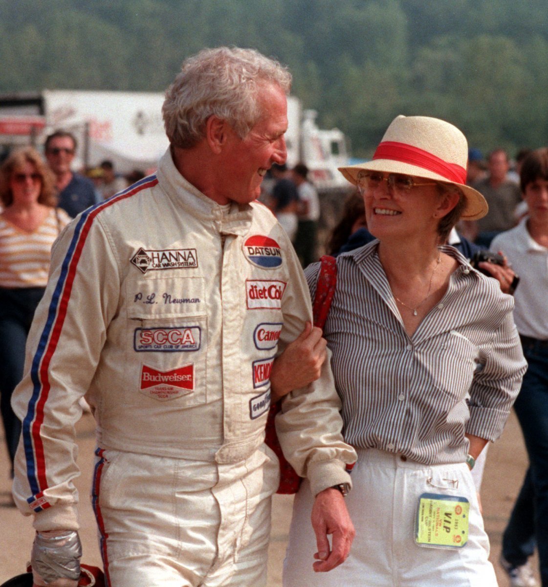 S manželkou Joanne Woodward na automobilových závodech