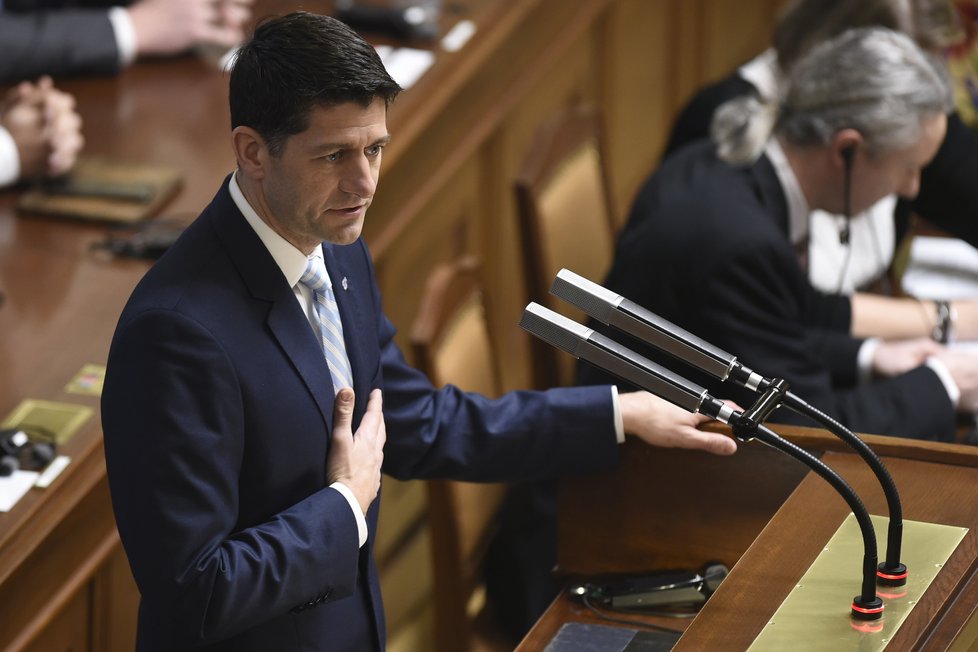 Paul Ryan při návštěvě Česka: Projev ve Sněmovně