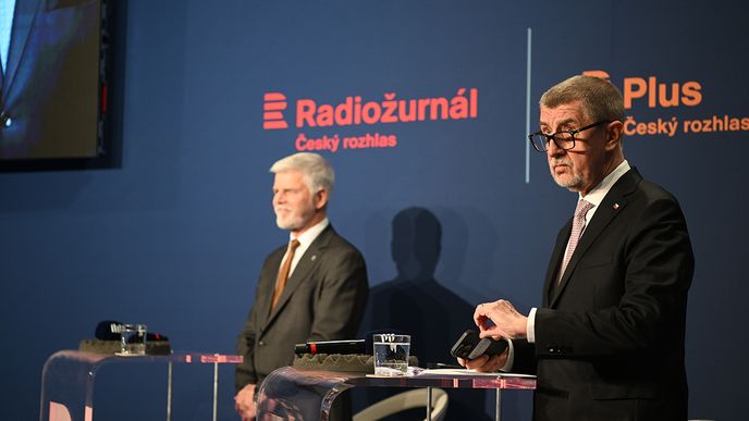 Petr Pavel a Andrej Babiš v debatě v Českém rozhlase