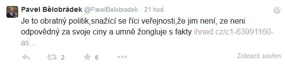 Pavel Bělobrádek se na Twitteru pustil do vládního kolegy Babiše.