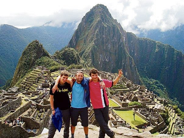 Pavel Bém se svými syny na Machu Picchu