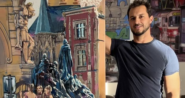 Malíř Pavel Dolejš (41) zachycuje na svých obrazech pražská zákoutí. S malováním městských scenérií začal v New Yorku.
