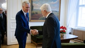 Prezident Petr Pavel na Hradě s americkým velvyslancem Nicholasem Merrickem (8.1.2026)