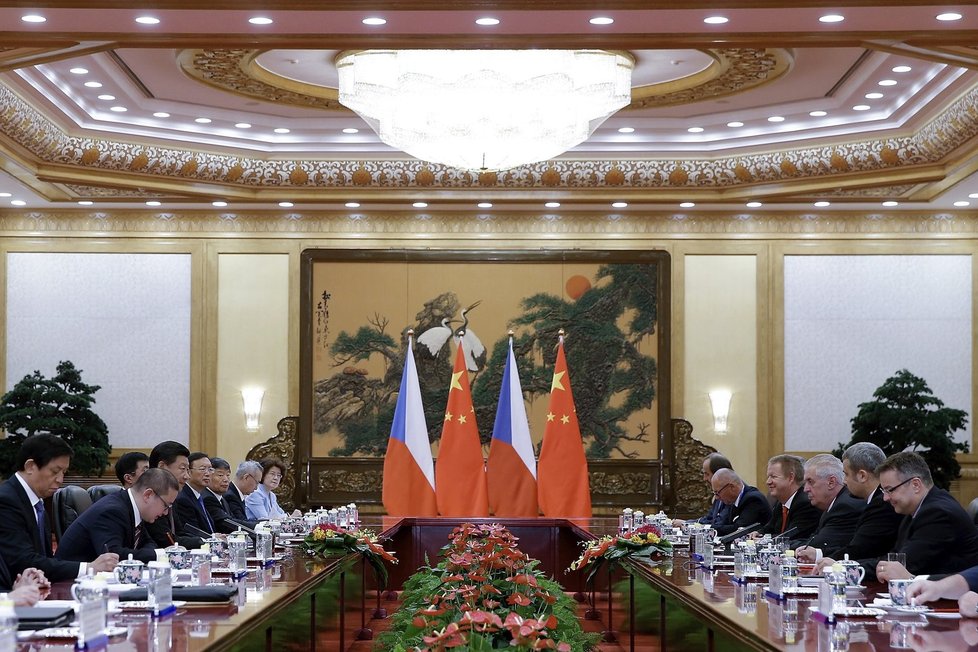Miloš Zeman na návštěvě Číny.