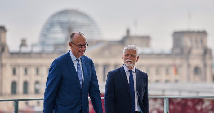 Petr Pavel v Berlíně na setkání s německým kancléřem Fridrichem Merzem