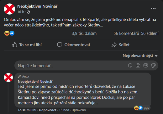 Sparta se po prohře na Slovácku stala terčem mnoha vtipů. Sparta se po prohře na Slovácku stala terčem mnoha vtipů.