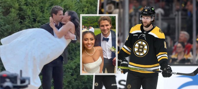 Hokejista Pavel Zacha se oženil s krásnou Američankou Gabrielle.