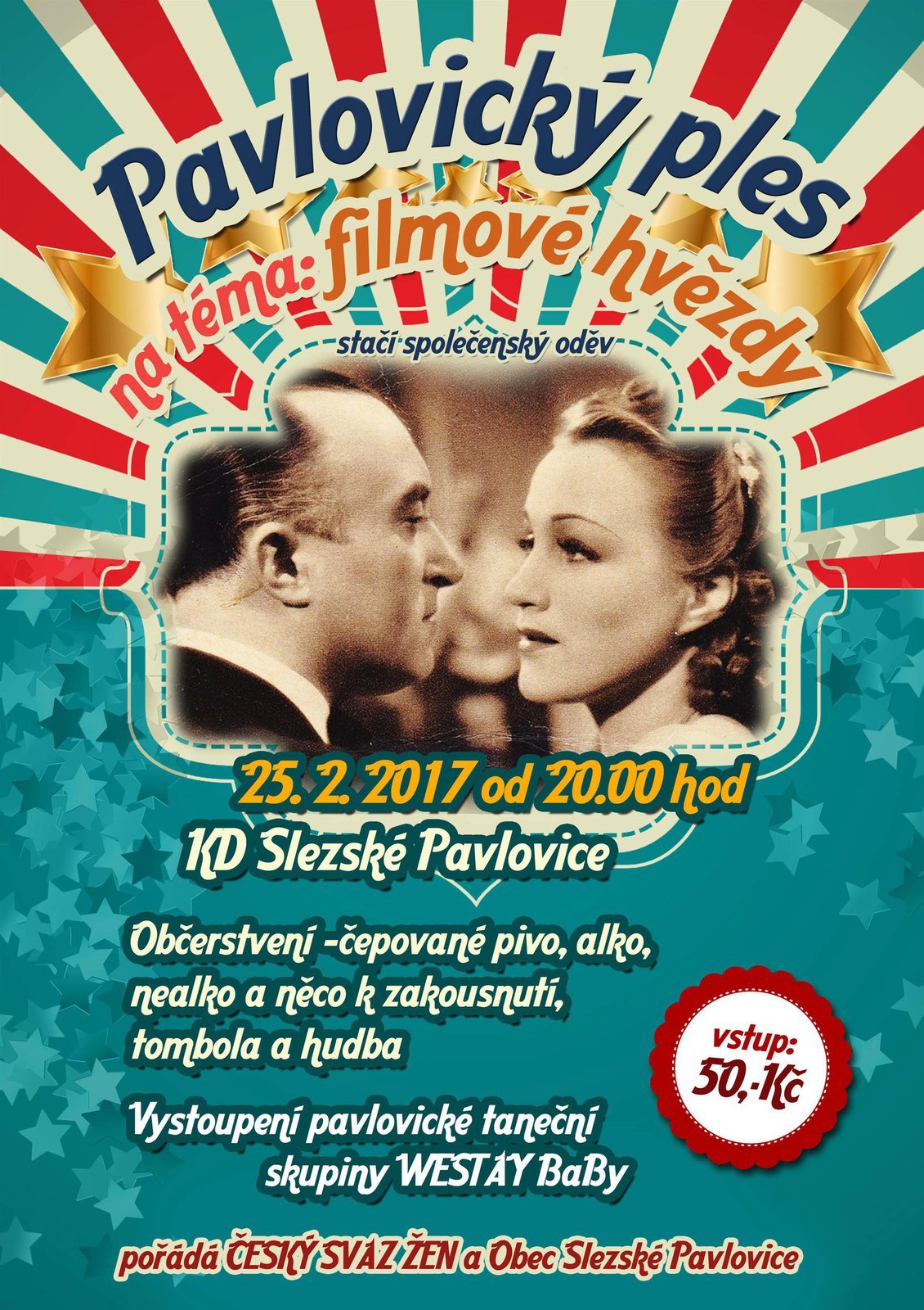 Ples ve Slezských Pavlovicích byl ve stylu filmu z třicátých let.