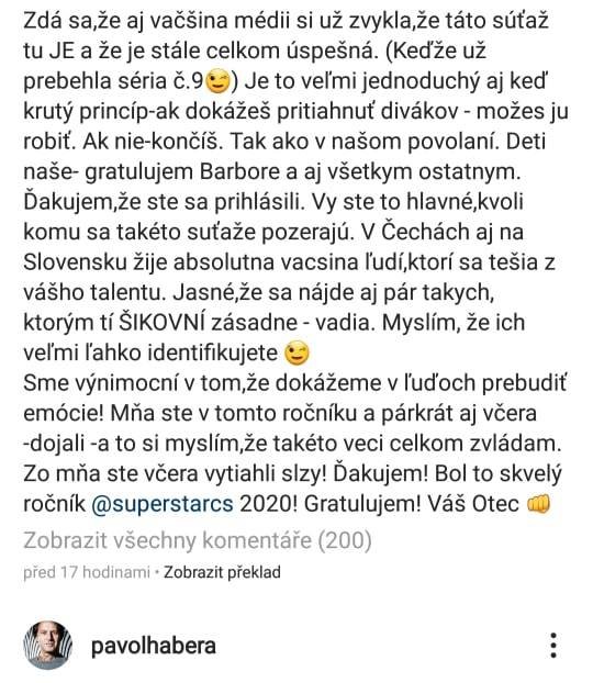 Pavol Habera se vypsal ze svých pocitů po skončení SuperStar 2020.