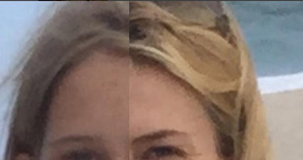 Levá půlka obličeje patří Elle Haberové, pravá půlka její matce Daniela Peštové.
