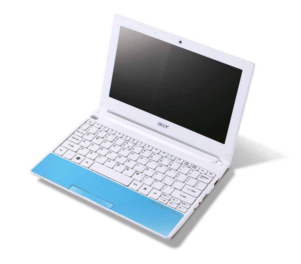 Acer Aspire one Happy: Lehký, ve 4 barvách, má nainstalovaný Windows 7 a Android. Operační paměť: 1024 MB; Pevný disk: 233 GB; Cena: cca 8799 Kč