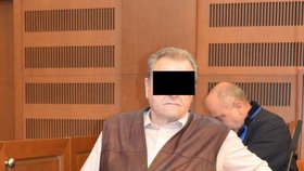 Josef R. u soudu, který mu vyměřil dva roky vězení za znásilnění holčiček