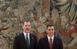 Španělský král Felipe VI. a nový španělský premiér Pedro Sánchez.