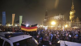 Demonstrace Pegidy v německých Drážďanech