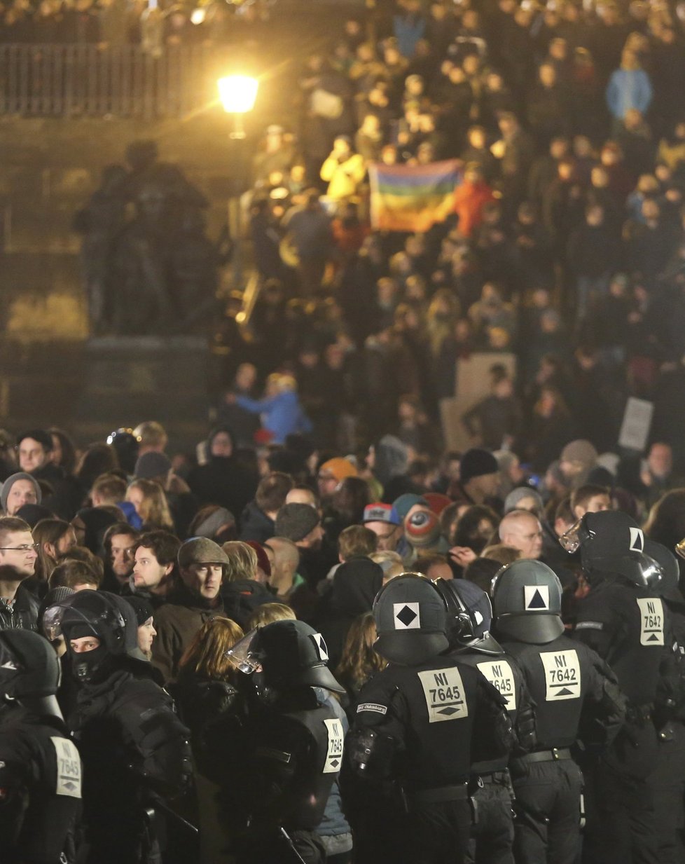 Demonstrace Pegidy v německých Drážďanech.