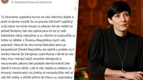 „Lidi si vás najdou a zabijou.“ Pekarová terčem brutálních výhrůžek, obrátila se na policii