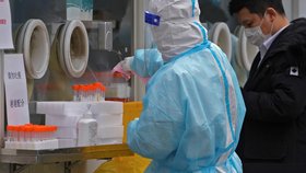 Testování na koronavirus v Pekingu (19. 1. 2022)