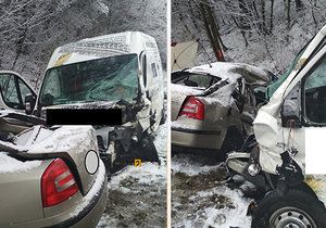 Tragická nehoda na Pelhřimovsku: Při srážce auta s dodávkou zemřel člověk