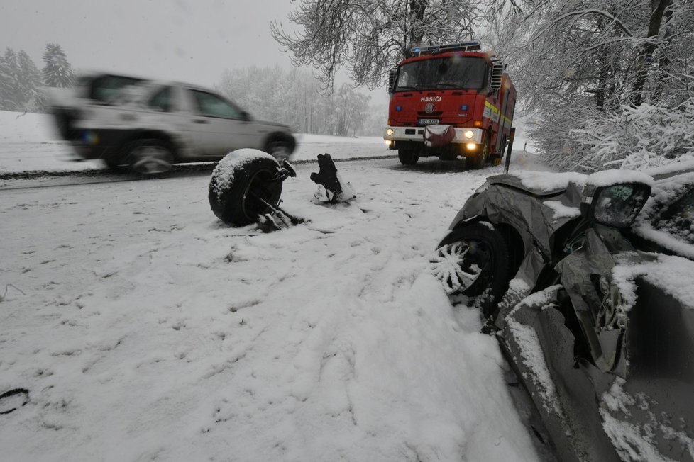 Sněhová kalamita na Pelhřimovsku (6.12.2022)