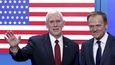 Viceprezident Mike Pence a předseda Evropské rady Donald Tusk,