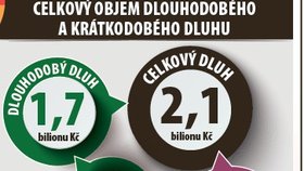 CELKOVÝ OBJEM DLOUHODOBÉHO A KRÁTKODOBÉHO DLUHU