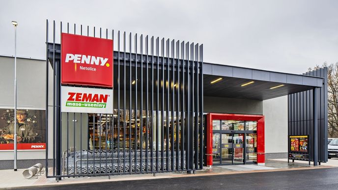 Supermarket řetězce Penny Market v Netolicích otevřený v roce 2020.