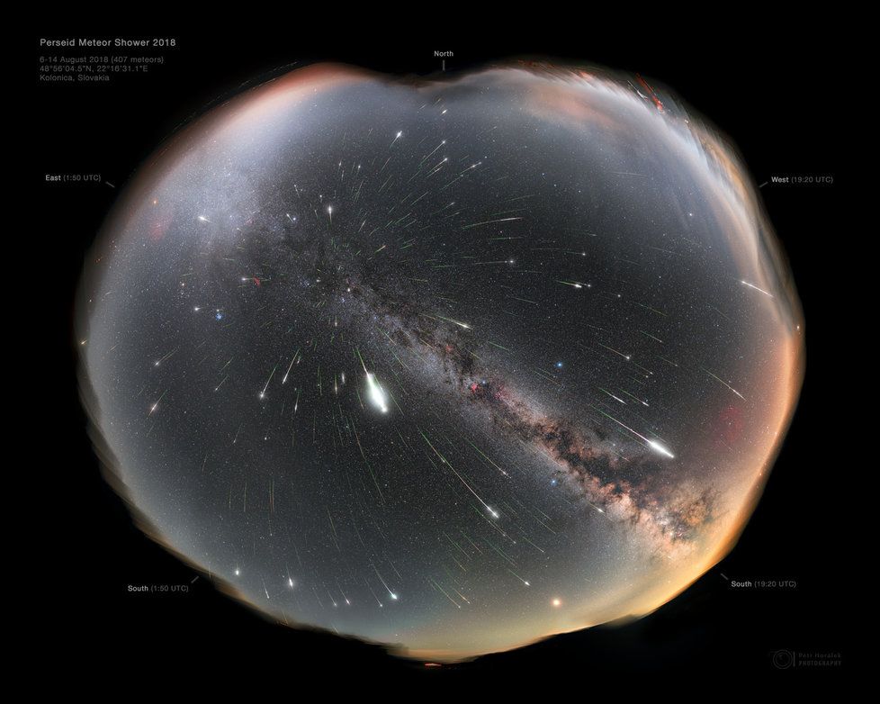 Snímek meteorického jevu Perseidy českého fotografa Petra Horálka opět ocenila NASA.