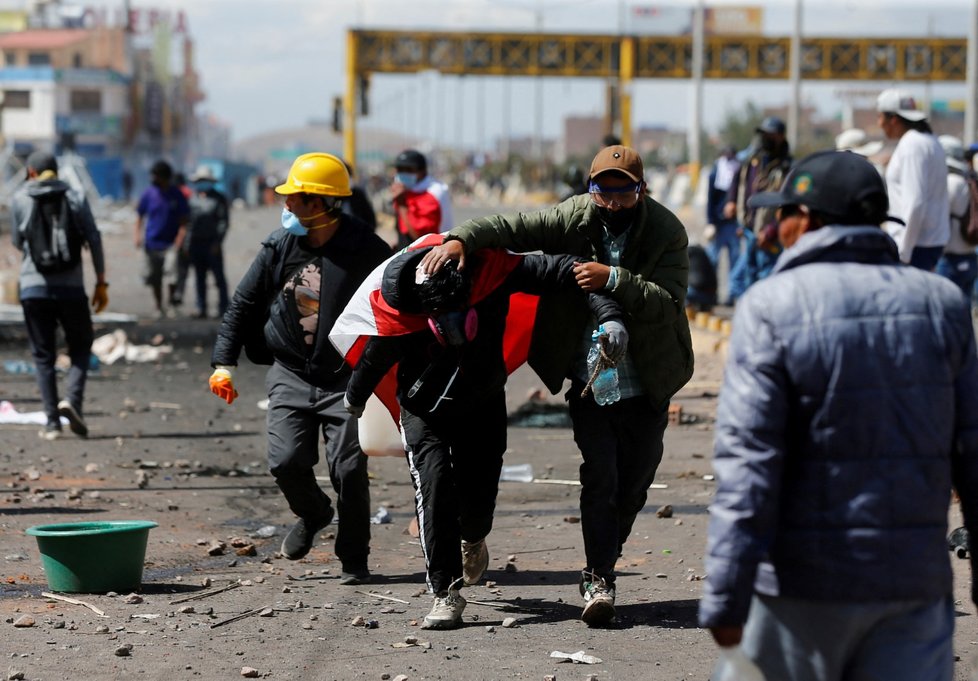 Násilné protesty v Peru. (10.1.2023)