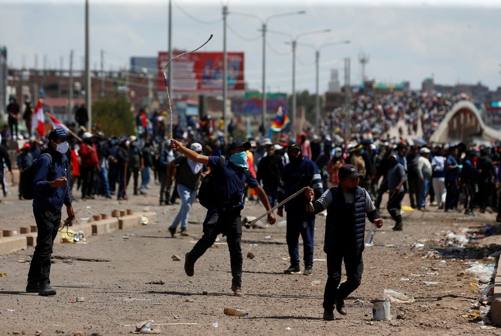 Násilné protesty v Peru. (10.1.2023)