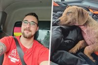 Josef (19) v Maďarsku našel popálené štěně v tašce od krve: Zachránil mu život, pejska si vezme domů
