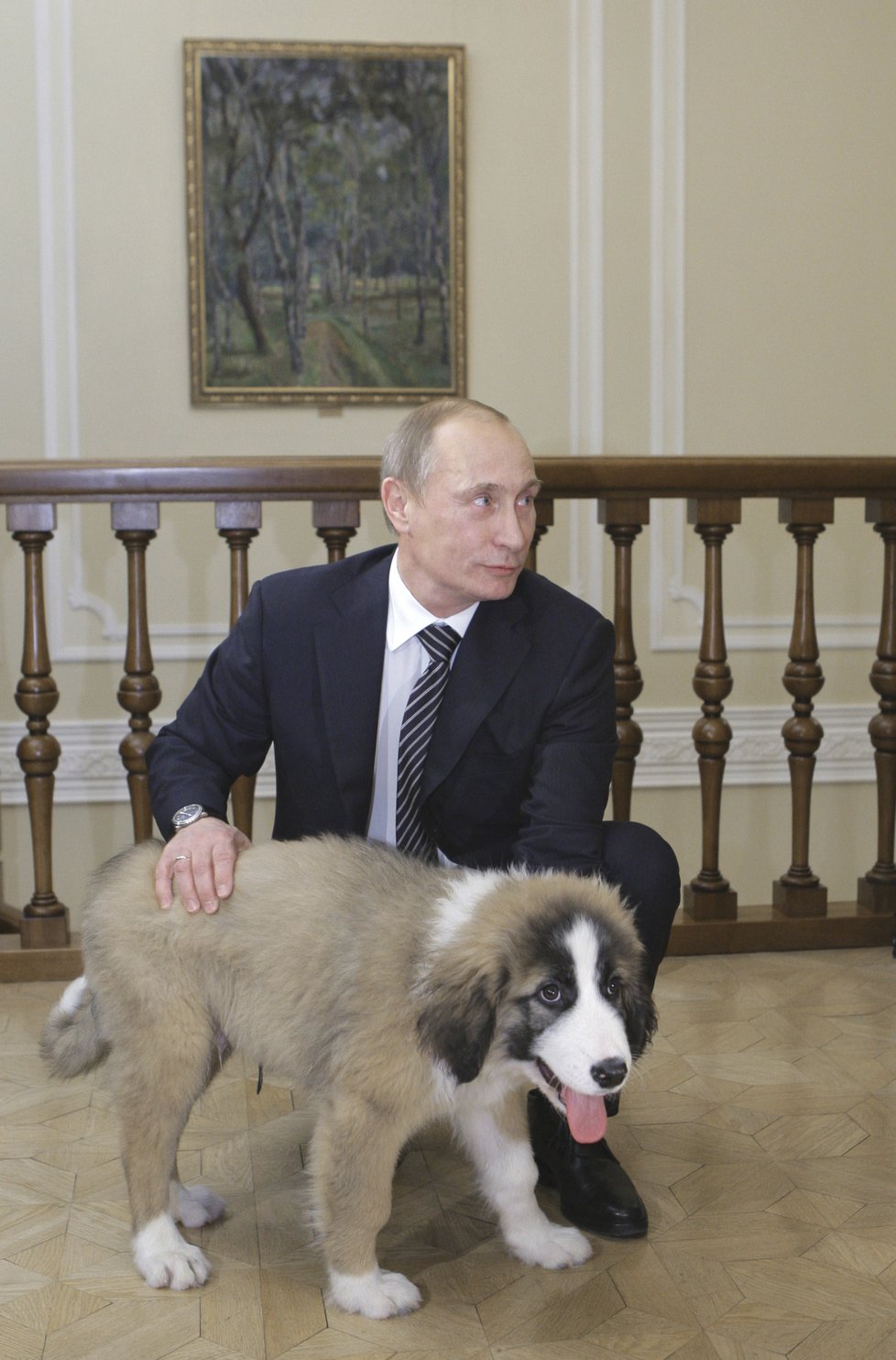 Vladimir Putin se svým psem Buffy.