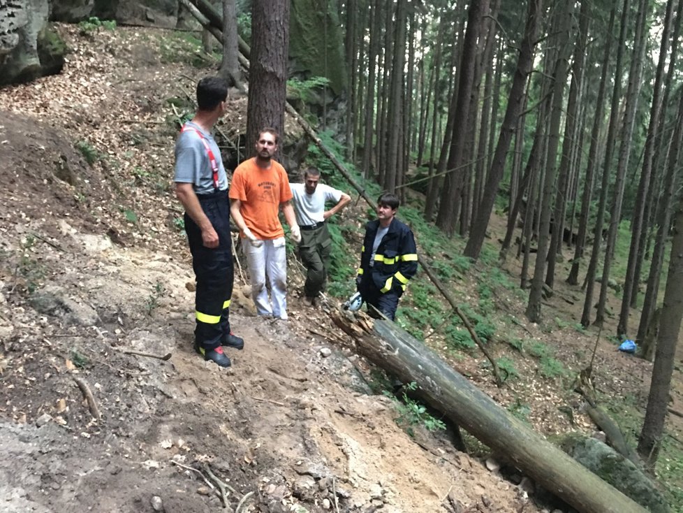 Záchranáři se snažili pejska vyprostit marně, nakonec se dostal ven sám.