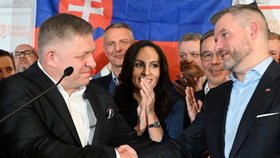 Peter Pellegrini vyhrál volby na Slovensku, gratuloval mu i premiér Fico (7.4.2024).