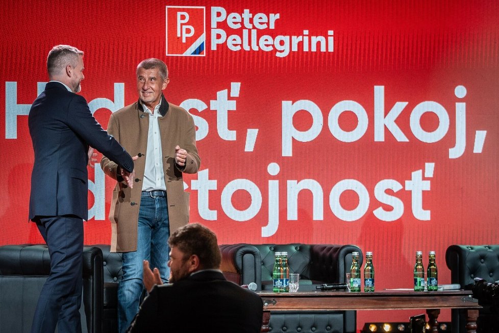 Petera Pellegriniho podpořil Andrej Babiš (3.4.2024)