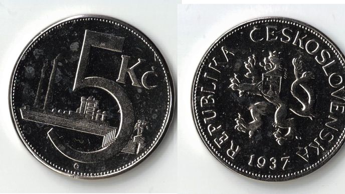 Pětikoruna z roku 1937 Pětikoruna z roku 1937