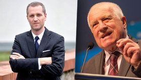 Šéf bavorské AfD Petr Bystroň a český exprezident Klaus na kongresu AfD